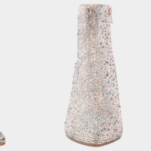 NIB HOLIDAY Betsey Johnson Cady Rhinestone Booties NEW YEARS EVE Glam Sparkle - Picture 2 of 5